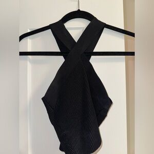 aritzia ribbed cross neck